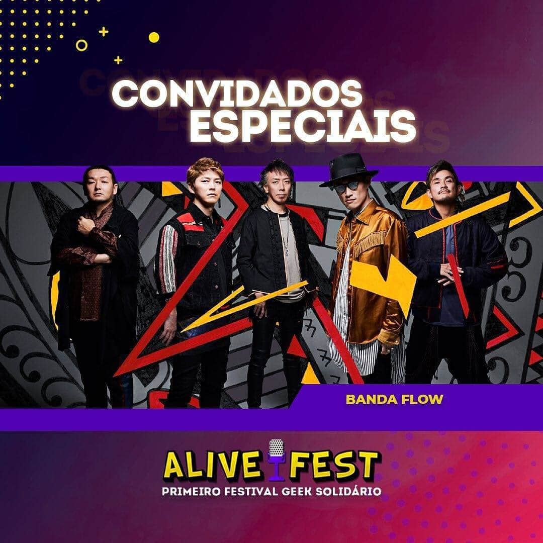 FLOWさんのインスタグラム写真 - (FLOWInstagram)「Ola somos o FLOW e viemos avisar que nesse sábado, dia 11 de julho as 19h, vai acontecer o #AliveFest, um evento solidário promovido pela RE:WRITE e o projeto V.A Animes Brasil para ajudar o “Coletivo de Mulheres da Noroeste” que vem trabalhando na ajuda das comunidades em situação de emergência por causa da pandemia.   Como amamos o Brasil e todos nossos fans gravamos um recadinho para dar força e mostrar todo o nosso amor nesse tempo de pandemia a vocês que sempre nos apoiaram！  Já que não podemos sair de casa, vamos fazer uma festa, contamos com a presença de todos vocês na live onde vamos nos divertir e ajudar a quem precisa！🇧🇷  E as doações estão abertas pelo site: https://catarse.me/alivefest   O evento vai ser transmitido ao vivo no canal https://www.youtube.com/c/REWriteOficial」7月12日 0時17分 - flow_official_japan