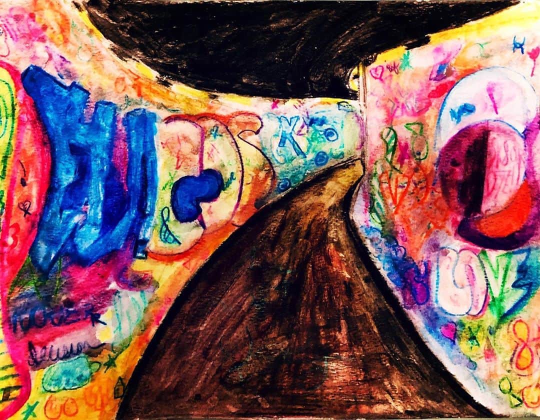 リンジー・クラフトのインスタグラム：「oh hi. #thisonescalled “this ones called ampersand or decision in script” #watercolorpencils #thisonescalled #graffiti」