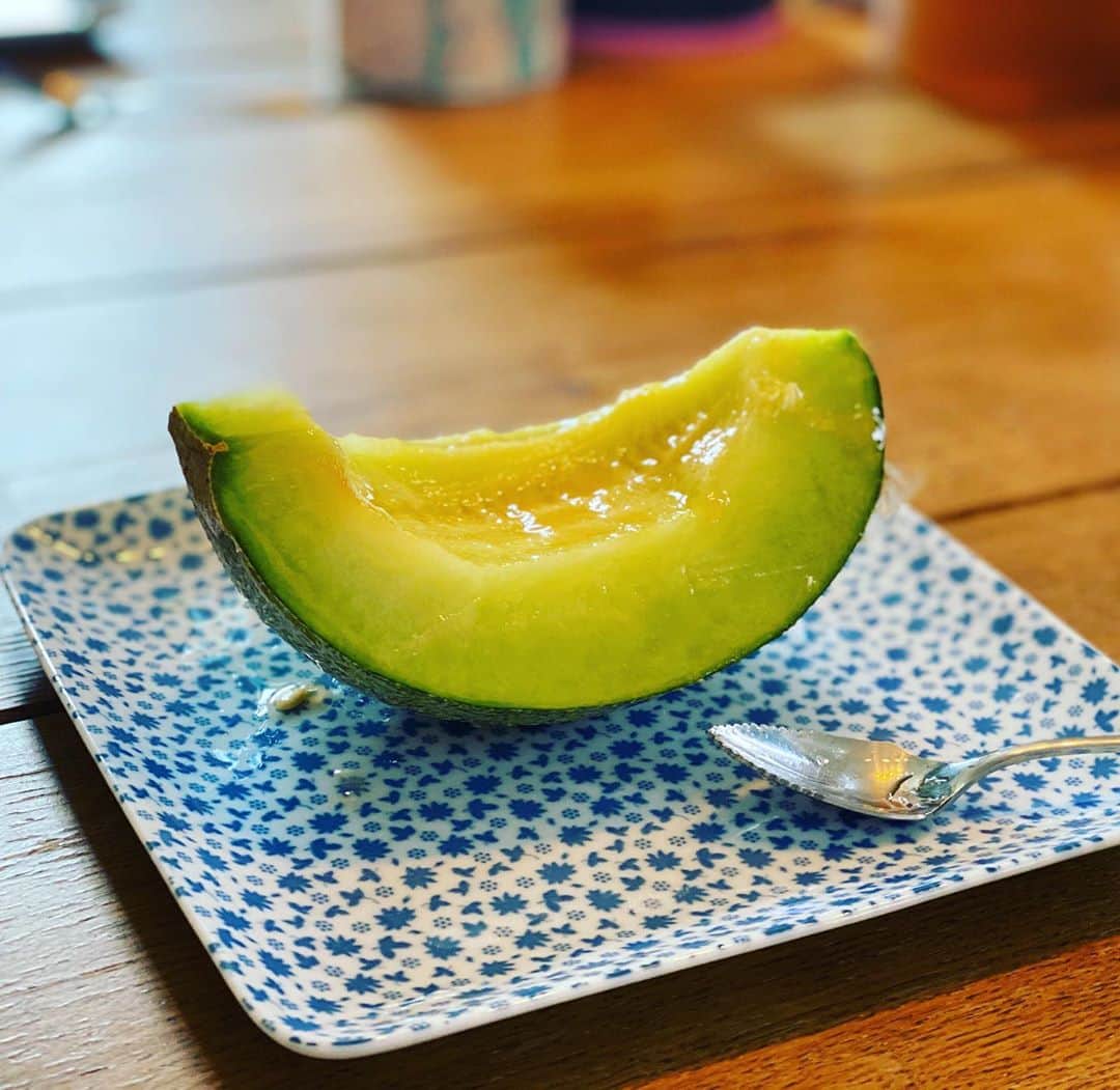 安倍吉俊のインスタグラム：「メロンいただいた。おいしそう #鳥取アムス」