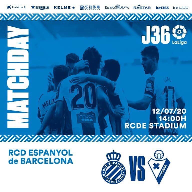 RCDエスパニョールさんのインスタグラム写真 - (RCDエスパニョールInstagram)「‪⚽ MATCHDAY‬ ‪@RCDEspanyol 🆚 @SDEibar ‬ ‪🕑 14h‬ ‪🏟 RCDE Stadium‬ ‪🗓️ Jornada 36‬ - ‪#EspanyoldeBarcelona  #RCDE  #EspanyolEibar ‬」7月12日 16時07分 - rcdespanyol