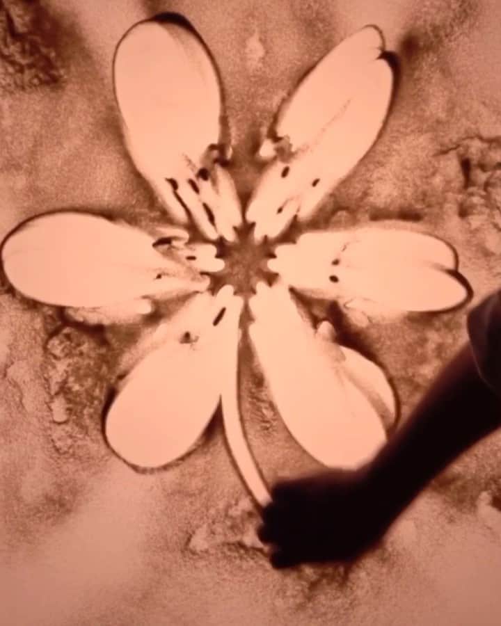 ザンゲ（ZANGE）のインスタグラム：「Flower🌺 ∴ Sand artist @keita_funamoto  Finger kaleidoscope @ryoga_xtrap @kenshin_xtrap @zange_xtrap   #sandart #fingerkaleidoscope #fingertutting #flowers #flower #xtrap #performance #performer #finger」