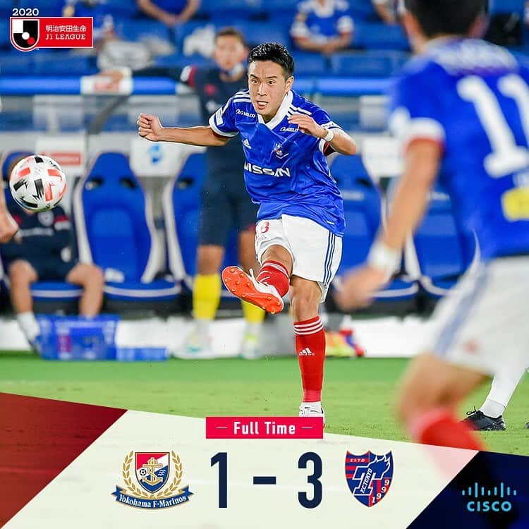 のインスタグラム：「. FULL TIME presented by @Cisco_Japan  明治安田生命J1リーグ第4節 横浜F・マリノス 1-3 FC東京  ⚽️GOAL⚽️ 4'#遠藤渓太  #fmarinos #Jリーグ」