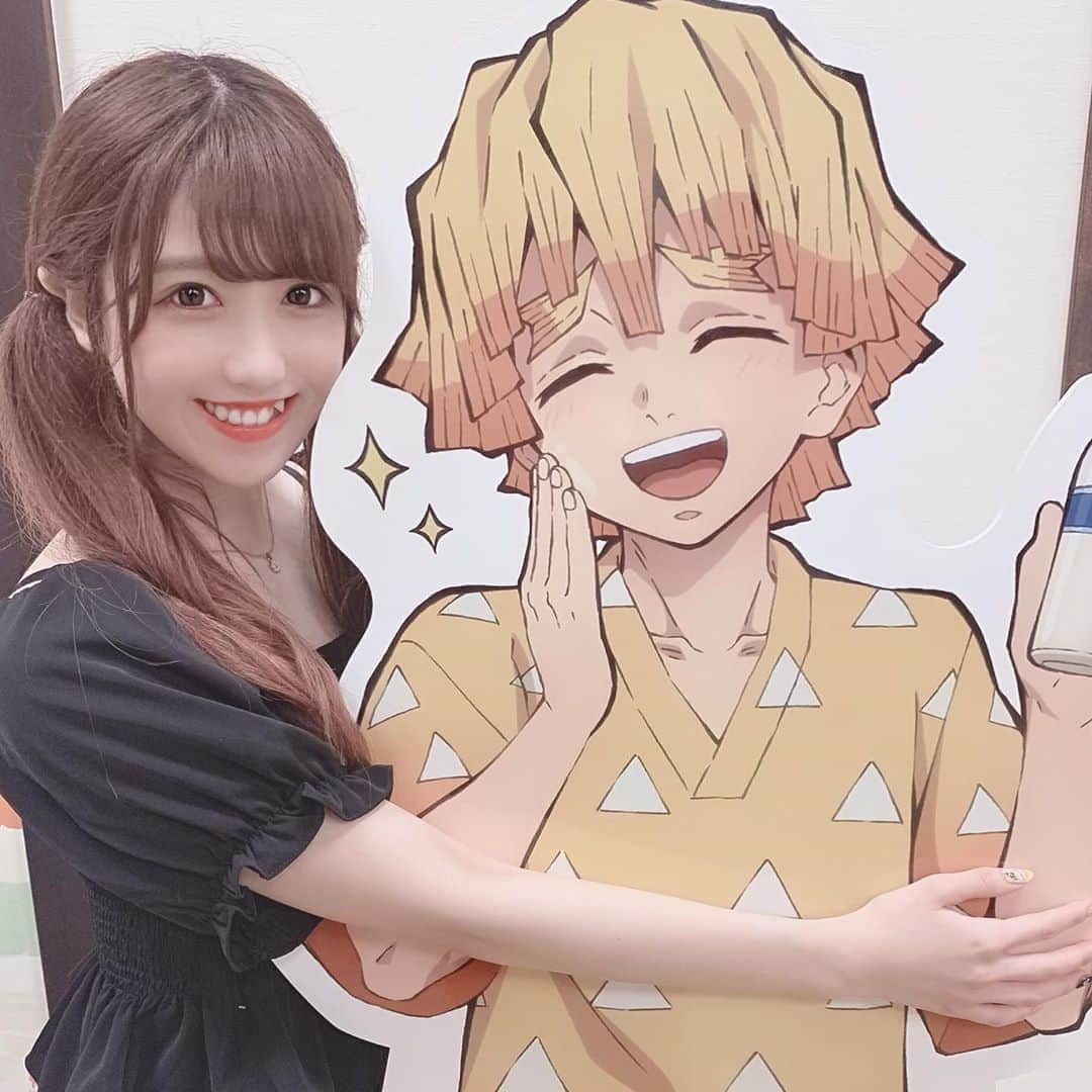 田口未彩のインスタグラム：「💛💛💛 . . だいすき🥺💛 善逸しか勝たん🥺優勝🥺💛 . . . #善逸　#我妻善逸　#鬼滅の刃　#鬼滅　#鬼滅コラボ　#鬼滅の刃コラボ　#極楽湯　#ツインテール　#ヘアアレンジ　#GRL」