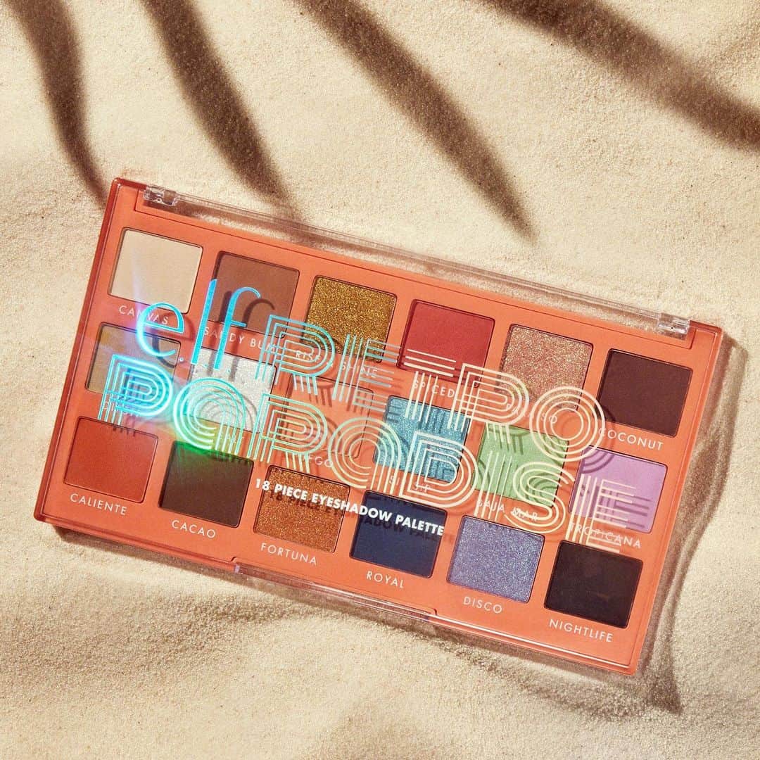 e.l.f.さんのインスタグラム写真 - (e.l.f.Instagram)「SWIPE RIGHT to see what’s inside😉Our NEW Retro Paradise 18 Piece Eyeshadow Palette is the must-have palette of the summer☀️🌴 Filled with high-shine metallics and ultra-pigmented mattes in bright and neutral shades to help you create your own tropical fantasy.  Available now on elfcosmetics.com and in-store and online @target!    #eyeslipsface #elfingamazing #elfcosmetics #crueltyfree #vegan」7月13日 8時57分 - elfcosmetics