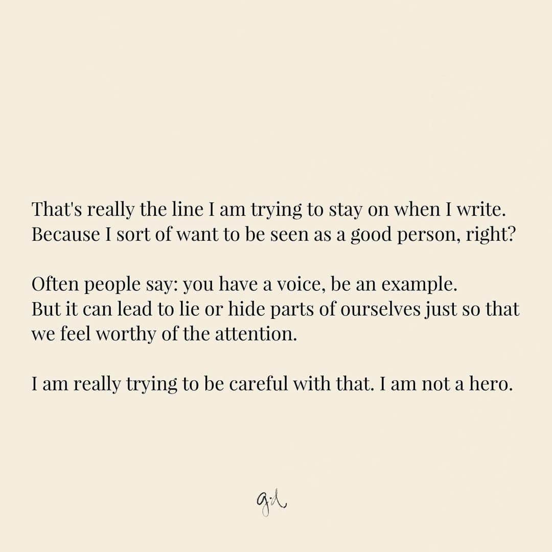 ギャランス・ドレのインスタグラム：「What does it mean to have a “voice” today? What do we do with it? I navigate it the best I can, with as much authenticity as I can.  . . . . This is an extract of a conversation we’re having about writing (and also personal branding) over at the new platform I created - which doesn’t really have a name yet, by the way. Ah! Link in bio if you want to know more. Happy Sunday!」