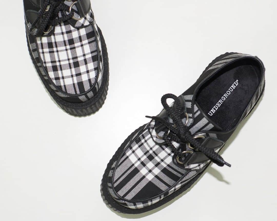アンダーグラウンドのインスタグラム：「Another version of our Original Wulfrun Creeper. This double sole option is produced in small batch quantities using Authentic British Tartan.⁠ ⁠ We have just received our latest batch but they wont last long .⁠ Online shipping worldwide.⁠ ⁠」