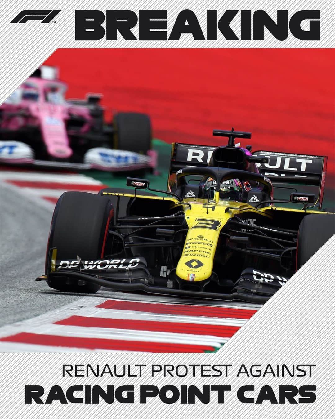 F1さんのインスタグラム写真 - (F1Instagram)「@renaultf1team have lodged an official protest about the legality of the 2020 Racing Point car . #Formula1 #F1」7月13日 2時25分 - f1