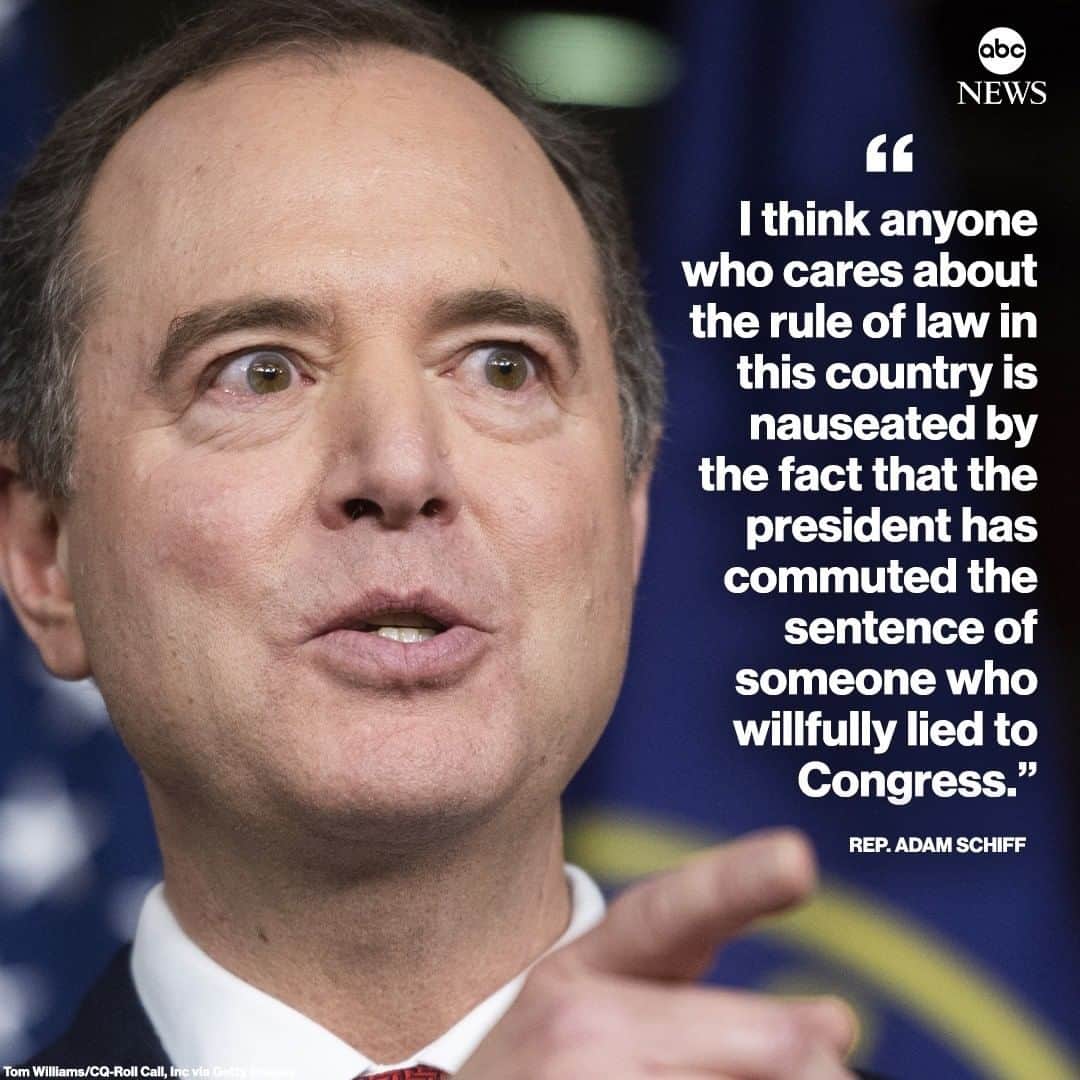 ABC Newsさんのインスタグラム写真 - (ABC NewsInstagram)「Rep. Adam Schiff blasted Republicans for failing to stand up to Pres. Trump after the president moved to commute Roger Stone's prison sentence.⁣ ⁣ "I think anyone who cares about the rule of law in this country is nauseated by the fact that the president has commuted the sentence of someone who willfully lied to Congress," Schiff told ABC News Chief Anchor George Stephanopoulos on "This Week." #adamschiff #rogerstone #trump #politics」7月13日 3時12分 - abcnews