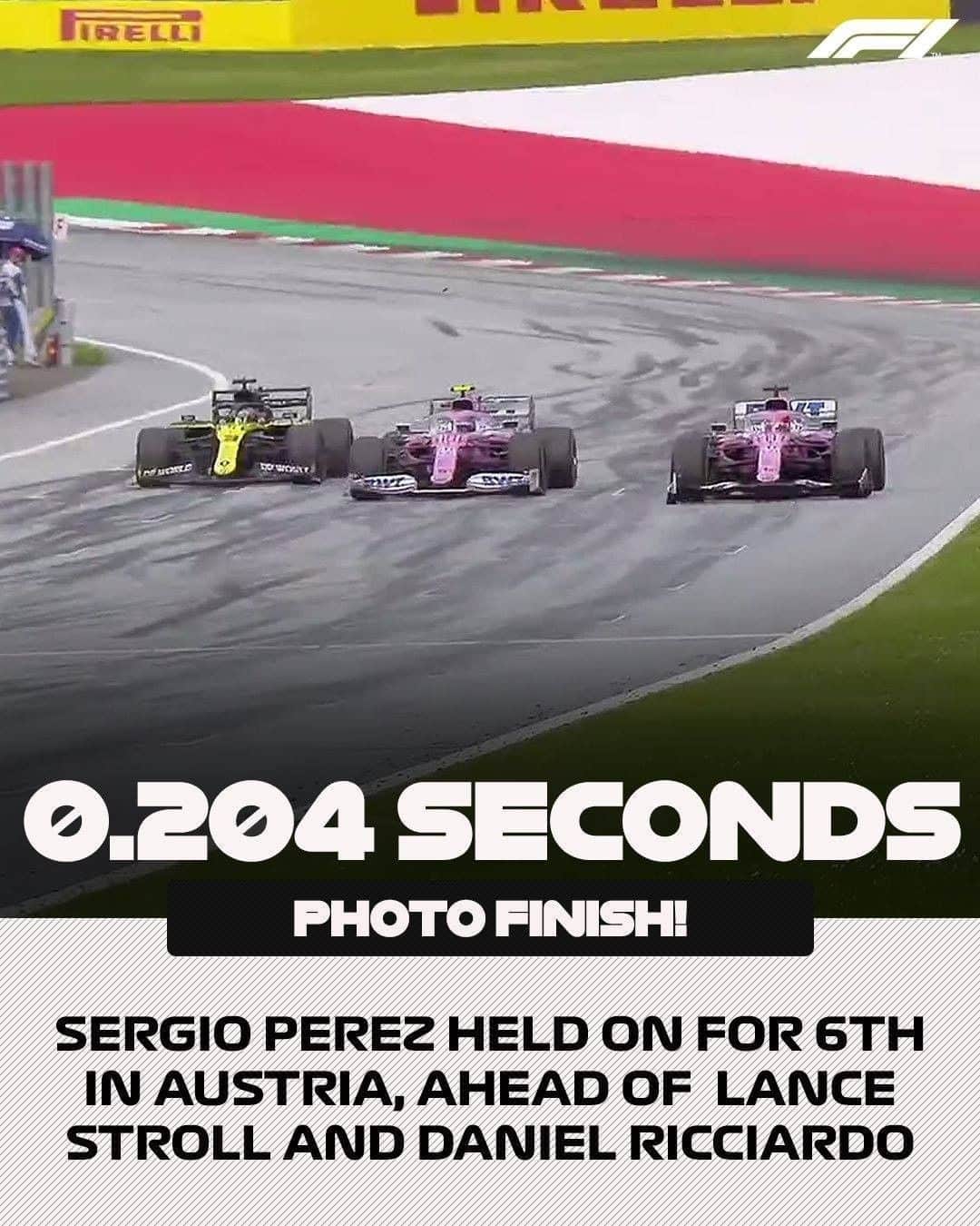 F1さんのインスタグラム写真 - (F1Instagram)「📸 🏁 He may have lost out to Lando Norris for P5, but @schecoperez did manage, by the narrowest of margins, to cling on to sixth place 😮 0.204 seconds covered 6th to 8th . #AustrianGP 🇦🇹 #F1 #Formula1」7月13日 3時25分 - f1