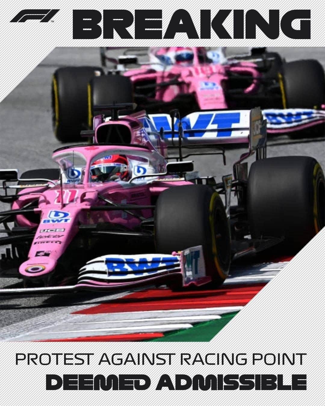 F1さんのインスタグラム写真 - (F1Instagram)「Renault's protest of Racing Point's legality has been admitted by the FIA Stewards. Parts of the Racing Point and Mercedes cars will be sealed for further examination. . #Formula1 #F1」7月13日 4時52分 - f1