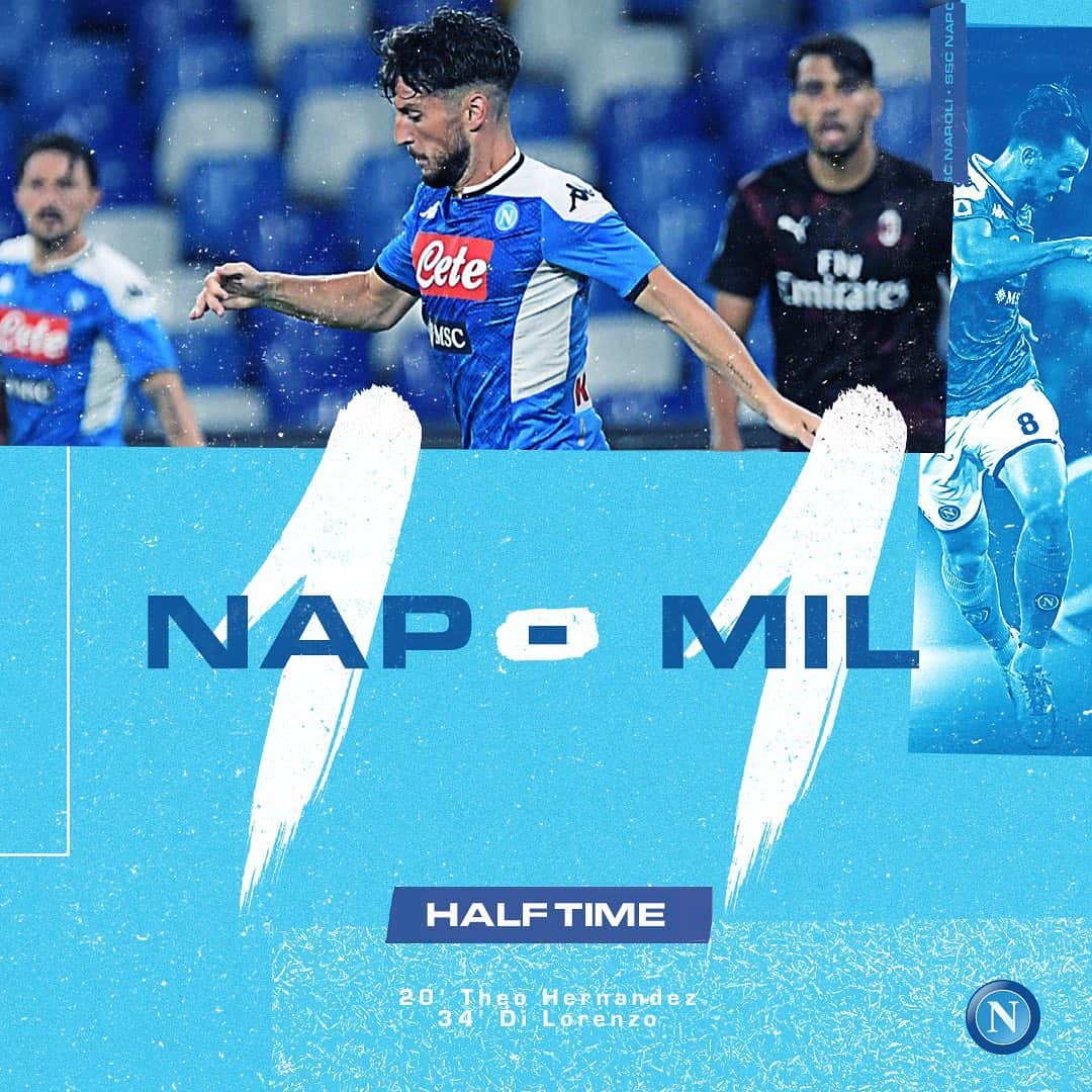 SSCナポリさんのインスタグラム写真 - (SSCナポリInstagram)「⏱ Half Time ⚽ #NapoliMilan 1-1 🏆 #SerieATIM 💙 #ForzaNapoliSempre」7月13日 5時37分 - officialsscnapoli