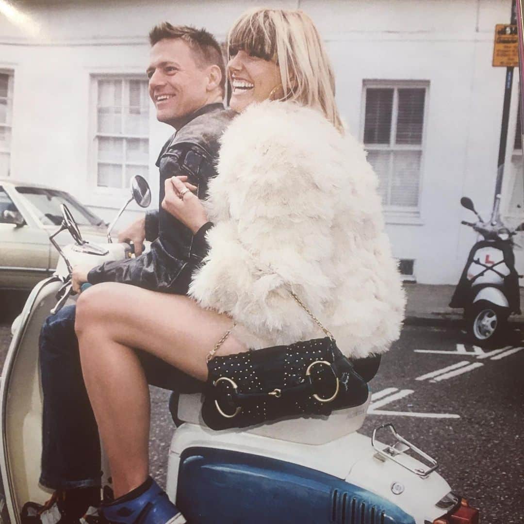 ブライアン・アダムスのインスタグラム：「Taking @msSophieDahl for a scooter ride back in 2003 for @britishvogue styled by the lovely @baygarnett #sophiedahl #scooter #pillionrider photo by @roxannelowit」