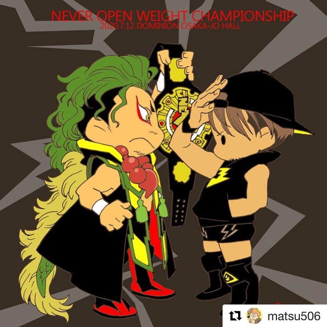 田中翔さんのインスタグラム写真 - (田中翔Instagram)「#Repost @matsu506 with @get_repost ・・・ 🐲vs⚡️ #完全にnext #njdominion #njpw #njpwfanart」7月13日 6時54分 - sho_tanaka_sho