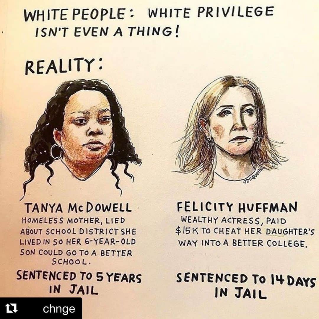 アイシャ・タイラーさんのインスタグラム写真 - (アイシャ・タイラーInstagram)「#Repost @chnge  ・・・ A little story on white privilege: Tanya vs Felicity.  That’s all. art by @the.daily.don  #blacklivesmatter #blm」7月13日 17時23分 - aishatyler