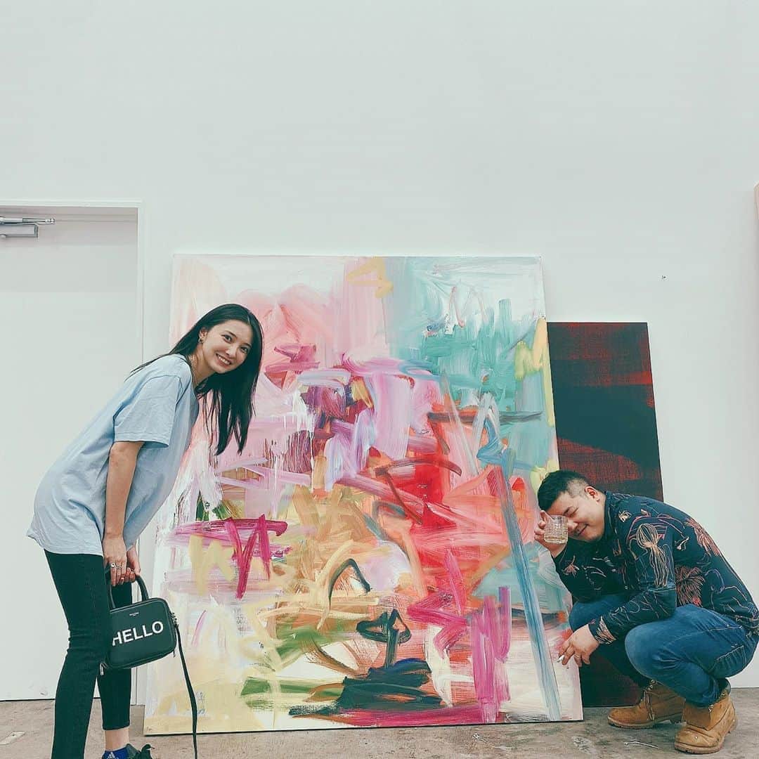 大石絵理のインスタグラム：「visited @yukimasaida atelier with @moeka_nozaki @imma.gram 💜🤎🖤」