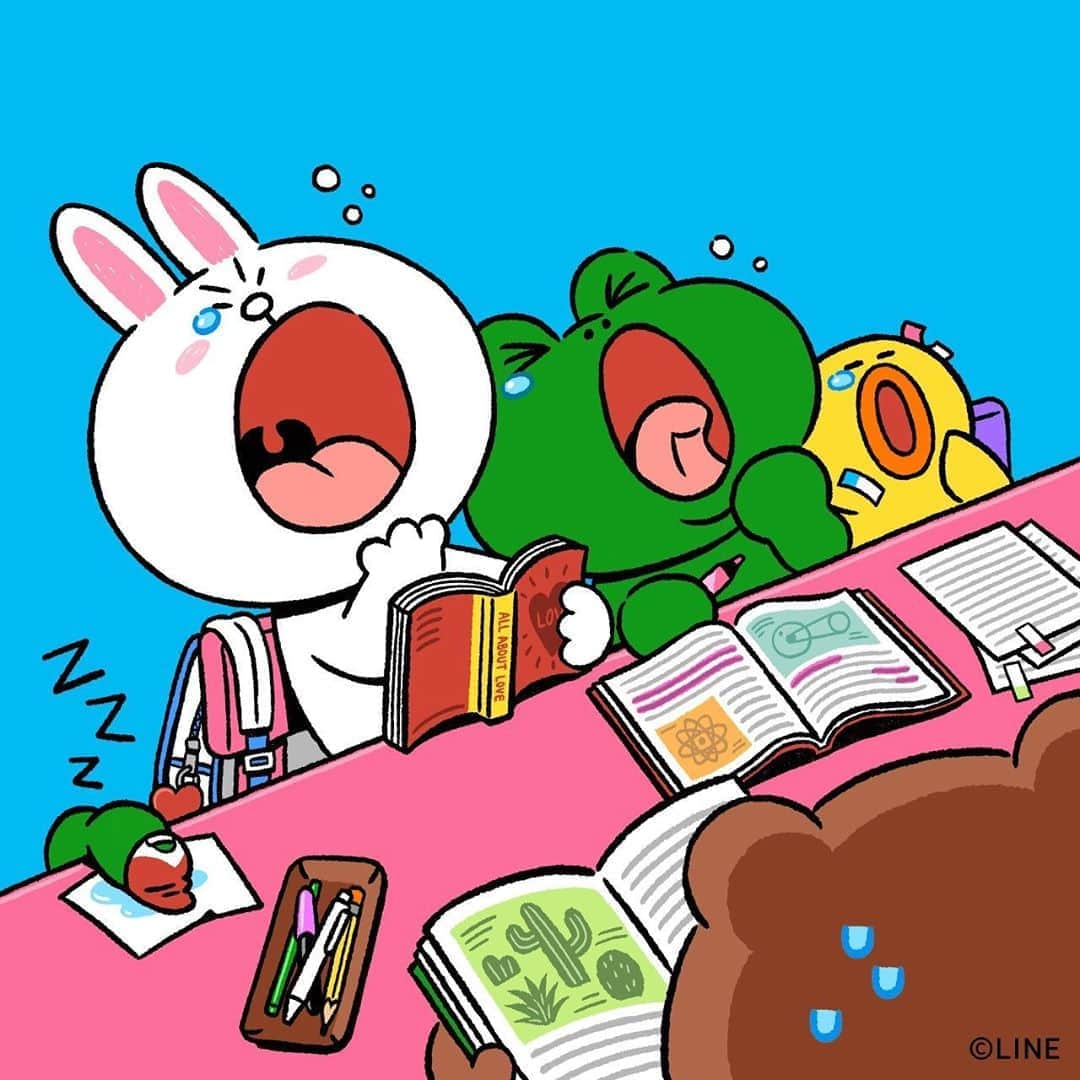 LINE FRIENDS_JPさんのインスタグラム写真 - (LINE FRIENDS_JPInstagram)「息がぴったり💤  #あくび #眠気 #ブラウン #コニー #サリー #レナード #エドワード #LINEFRIENDS」7月13日 12時01分 - linefriends_jp