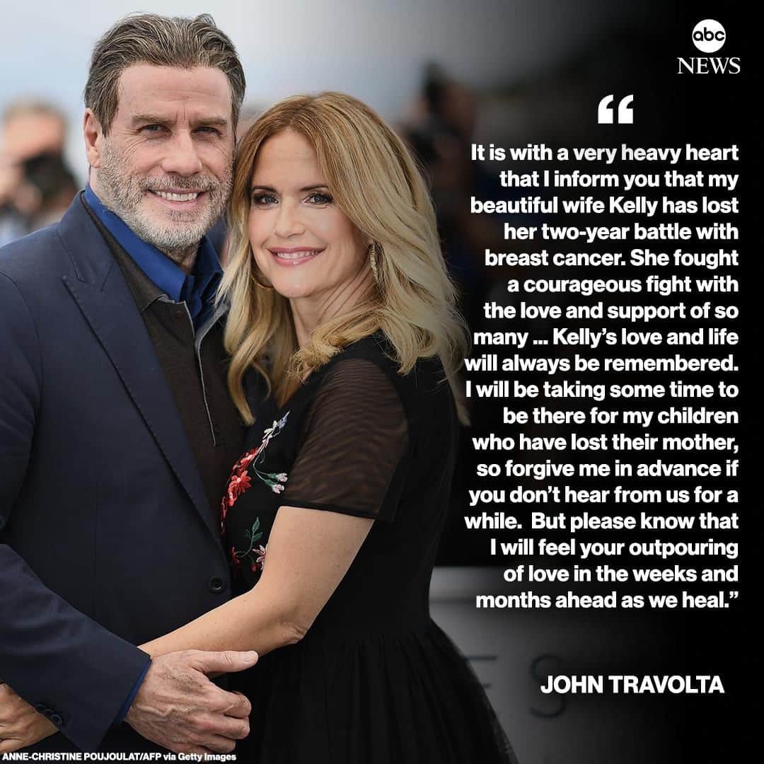 ABC Newsさんのインスタグラム写真 - (ABC NewsInstagram)「"Kelly’s love and life will always be remembered."  John Travolta pays tribute to wife Kelly Preston who has died at age 57 after a two-year battle with breast cancer. #kellypreston #johntravolta #rip #actor #movies #films」7月13日 16時22分 - abcnews