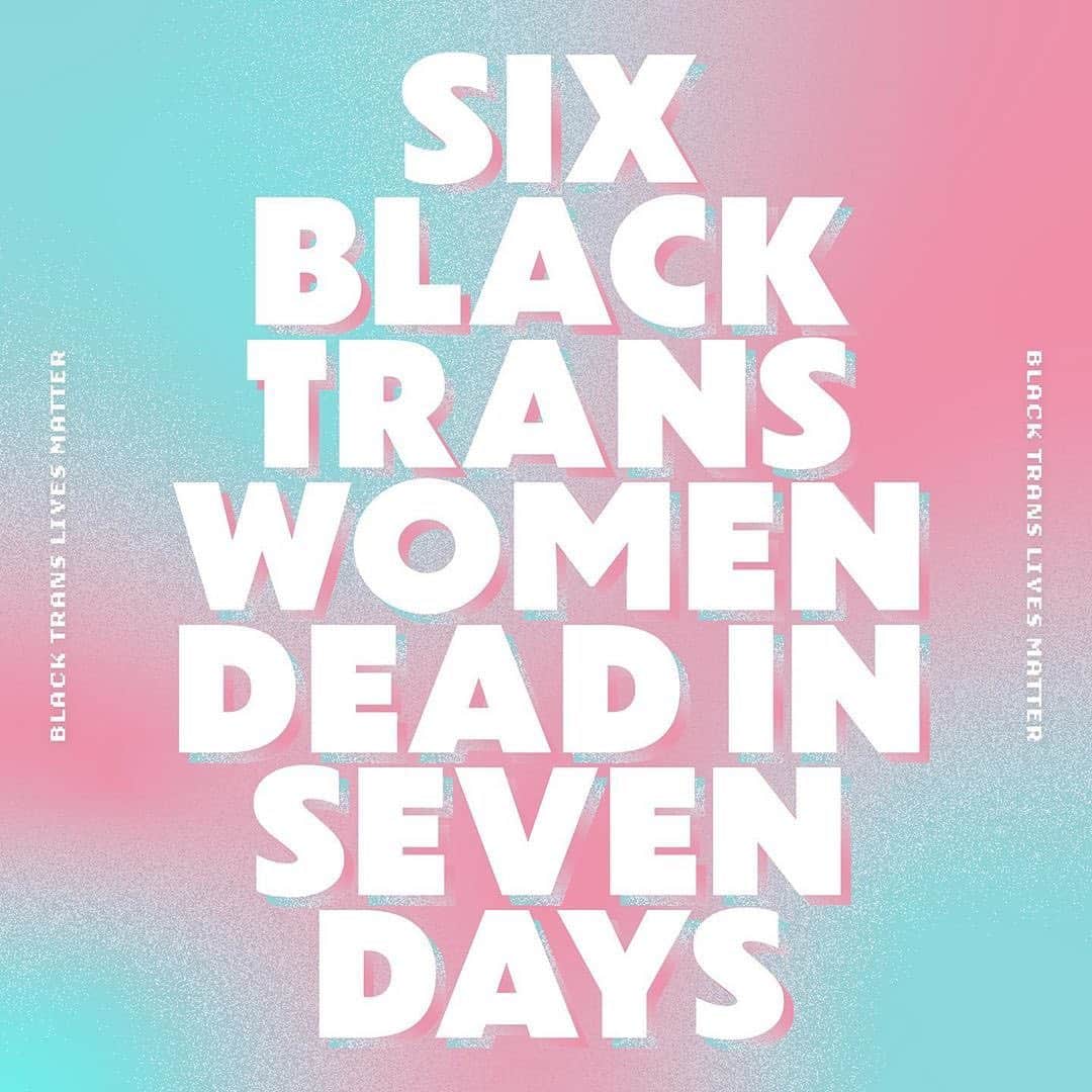 ハイムさんのインスタグラム写真 - (ハイムInstagram)「repost @notmytype.jpg:  ⭐️PLEASE SHARE⭐️ Mainstream media is not reporting on this. These women are being misgendered + deadnamed. #blacktranslivesmatter  Black trans women are being murdered at an alarming rate with an average life expectancy of 35. Bree Black (27), Shaki Peters (32), Draya McCarty, Brayla Stone (17), Merci Mack (22), and Tatiana Hall (22) were all found murdered within seven days just LAST WEEK. We must shine light on this epidemic of our society and speak out against these killings, against the ongoing systematic devaluation of trans people that pervades our media + politics, and against the institutional racism that places almost all of this burden on trans women of color.  Please take the time to learn about + support the trans specific organizations that are listed in this post. We must PULL UP for the trans community to ensure all trans people have access to safety.」7月14日 3時11分 - haimtheband