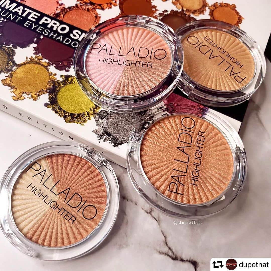 Palladio Beautyさんのインスタグラム写真 - (Palladio BeautyInstagram)「#repost @dupethat 🥰 ・・・ When we unboxed these @palladiobeauty highlighters on our story soo many of you asked for #swatches! ⬅️ Swipe for swatches of #PalladioBeauty #SunkissedHighlighter ($10 each) available now on palladiobeauty.com and #SallyBeauty! The formula of these is so nice and velvety and provides a really stunning natural looking highlight - nothing sparkly or over the top. They are completely #vegan, #crueltyfree, gluten free, and paraben free! What do you think? ✨ #palladio #veganbeauty #crueltyfreebeauty」7月14日 3時38分 - palladiobeauty