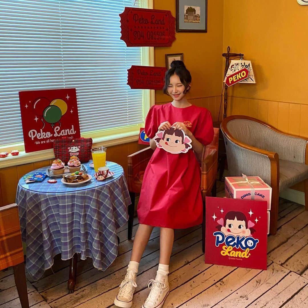 Chuuのインスタグラム：「❤️CHUU x Peko❤️ _ 🎡welcome to PEKO LAND🎡 ⓒ2020 FUJIYA _ 7월 15일(수) 오전 11시 OPEN 7.15(Wed) 11AM OPEN」
