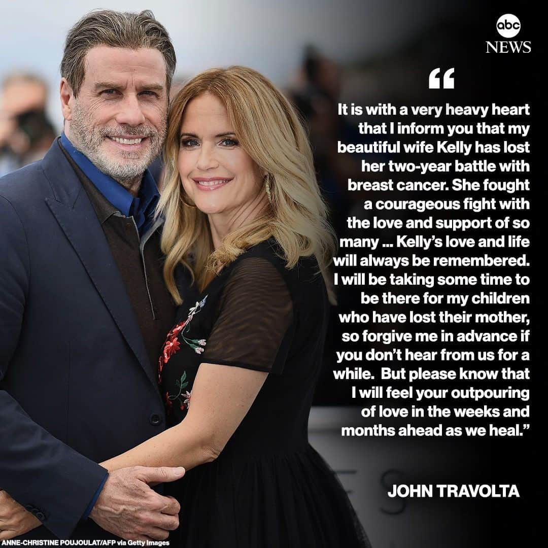 Good Morning Americaさんのインスタグラム写真 - (Good Morning AmericaInstagram)「Hollywood is mourning the loss of actress Kelly Preston, who died at the age of 57 after a silent battle with breast cancer. Link in bio for more of what her husband of 28 years, John Travolta, had to say about his wife.」7月13日 22時05分 - goodmorningamerica