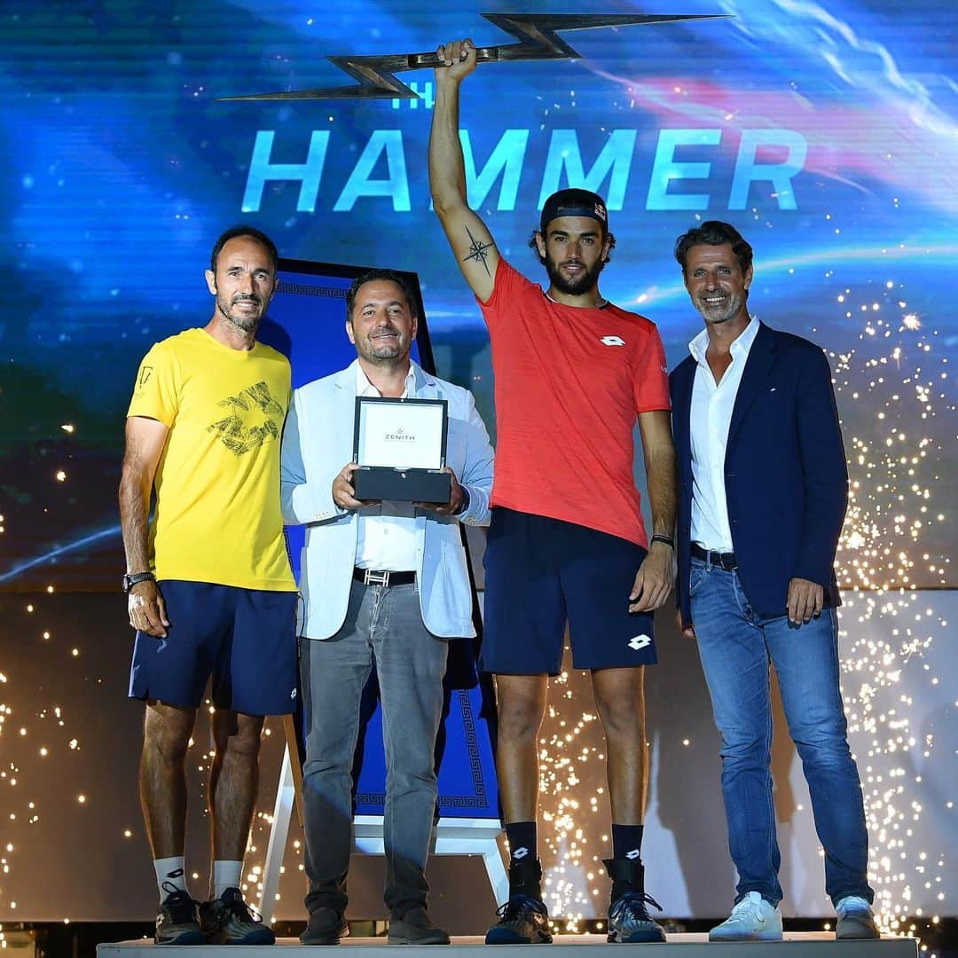 ゼニスのインスタグラム：「#UTS: Yesterday was the final match of the debut edition of our Friend of the Brand @PatrickMouratoglou’s new tennis tournament, the @Ultimate_Tennis_Showdown with a new format and rules to make the games more dynamic and entertains.  Congratulations to the champion @MatBerrettini, who received a DEFY 21 Patrick Mouratoglou edition watch from our CEO @Julien.Tornare.  #Zenith #ZenithWatches #ZenithXPatrickMouratoglou #Watches #Watch #Tennis #UltimateTennisShowdown」