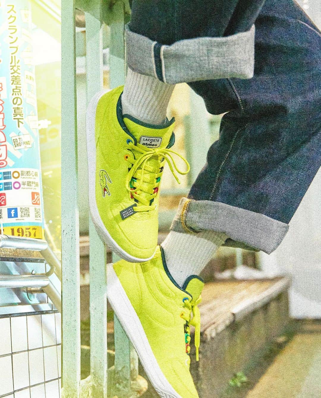 Lacosteさんのインスタグラム写真 - (LacosteInstagram)「When Japanese streetwear meets the French tennis world: the Crocodile bubbles up! Available in 🇨🇳, 🇯🇵 & 🇰🇷 #LacostexAtmos #LacosteSneakers」7月14日 4時13分 - lacoste