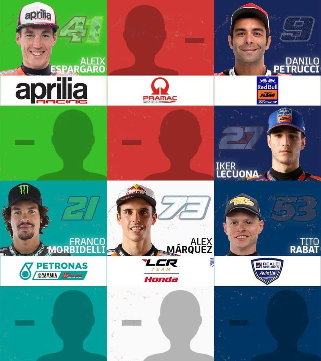 MotoGPさんのインスタグラム写真 - (MotoGPInstagram)「After a busy day of announcements... here's how the #MotoGP grid looks right now for the 2021 season! 🏁 Which move will be the next one? 🤔 Let us know! ⬇️」7月14日 0時00分 - motogp