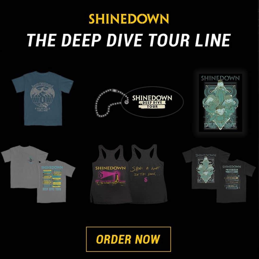 Shinedownさんのインスタグラム写真 - (ShinedownInstagram)「ICYMI ‼️ We just dropped another round of fresh merch! Although we couldn’t tour this year, we still wanted to make the merch line available to you. Check out our Deep Dive merch from us to you! Go to shinedown.com + 🔗 in bio to peruse all our NEW products.  🎨 @boredentertainm」7月14日 1時23分 - shinedown