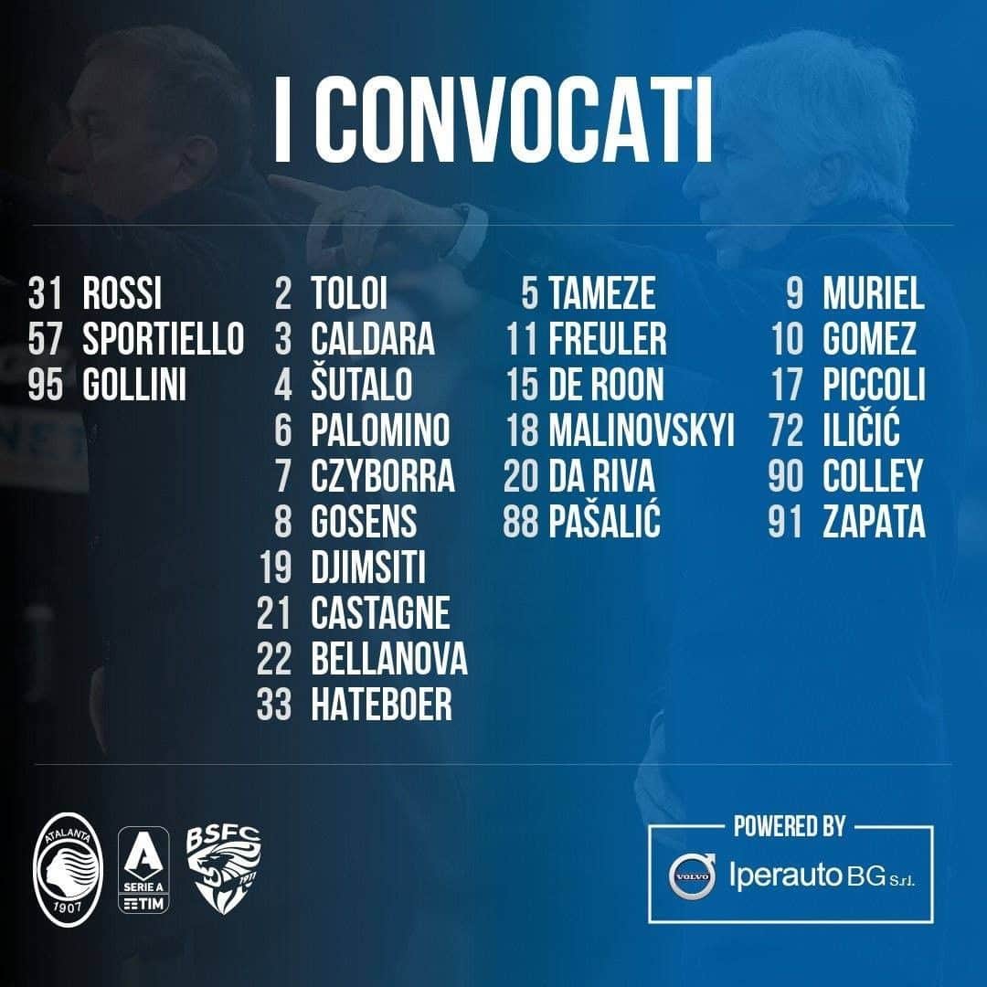 アタランタBCさんのインスタグラム写真 - (アタランタBCInstagram)「#AtalantaBrescia, i convocati! 💪 Our squad list for the derby! 💥 ⠀ #GoAtalantaGo ⚫️🔵」7月14日 2時04分 - atalantabc