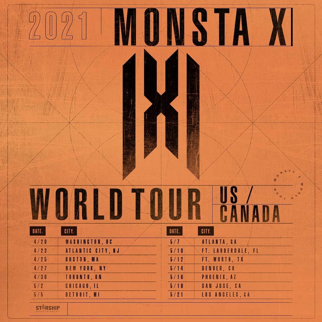 Monsta Xさんのインスタグラム写真 - (Monsta XInstagram)「2021 #MONSTAX WORLD TOUR : U.S. / CANADA 새로운 일정 안내 ⠀ #몬스타엑스 ⠀ - ⠀ 2021 #MONSTAX WORLD TOUR : U.S. / CANADA Announcement of the rescheduled date ⠀ #몬스타엑스」7月14日 2時05分 - official_monsta_x