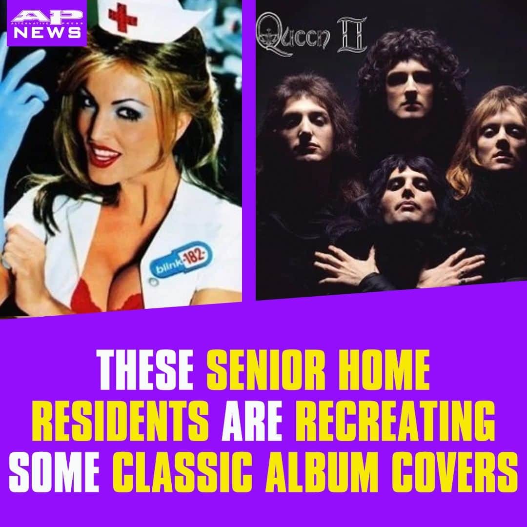Alternative Pressさんのインスタグラム写真 - (Alternative PressInstagram)「The residents of Sydmar Lodge Care Home in the UK are recreating some classic album covers from @blink182, @officialqueenmusic, @davidbowie and more ⁠ LINK IN BIO⁠ .⁠ .⁠ .⁠ #blink182 #enemaofthestate #queen #queenII #davidbowie #aladdinsane #classicalbumcovers #albumartwork #sydmarlodge #sydmorelodgecarehome ##sydmorelodgecarehomeuk #alternativepress #altpress」7月14日 12時00分 - altpress