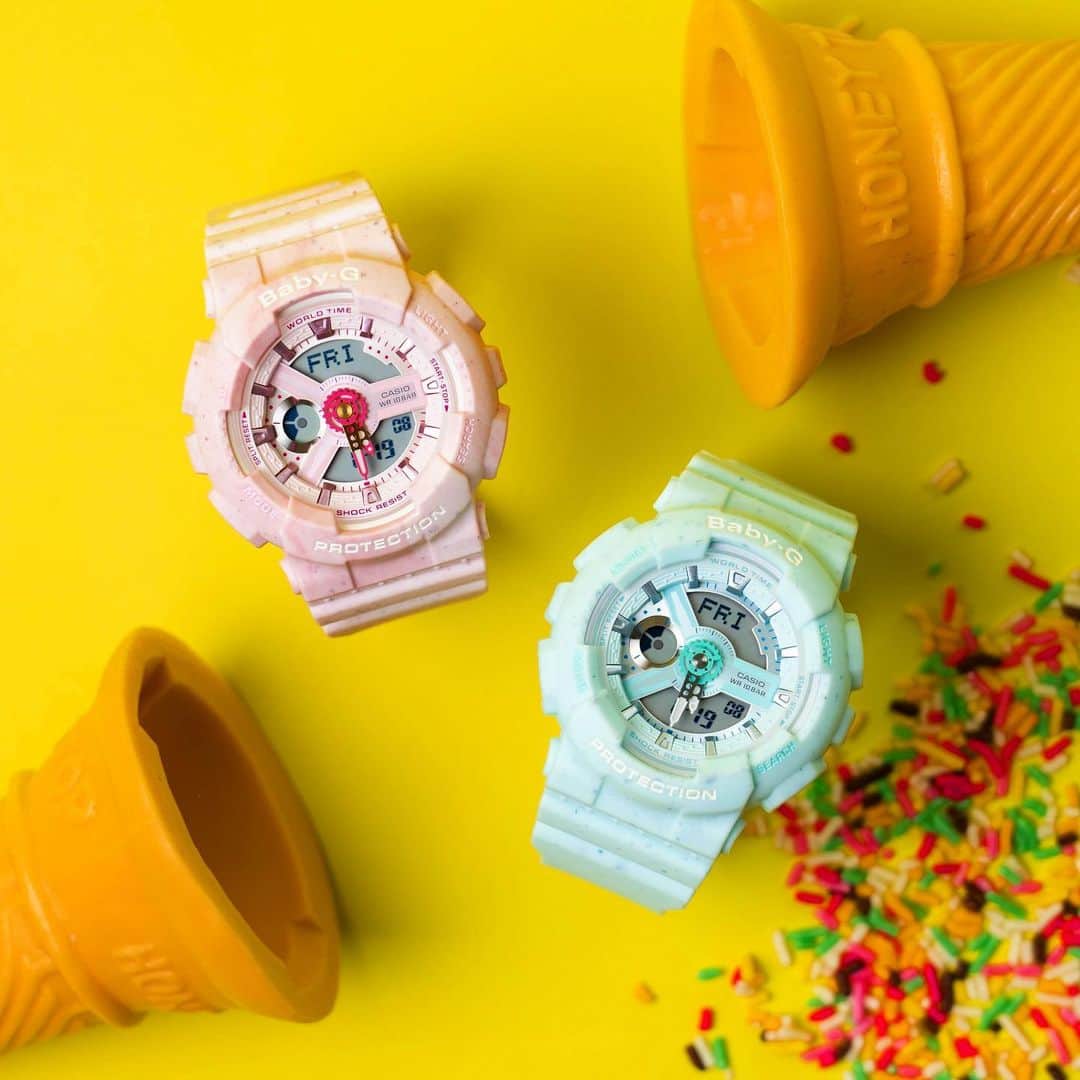 CASIO BABY-G Japan Officialさんのインスタグラム写真 - (CASIO BABY-G Japan OfficialInstagram)「パステルカラーが今年らしい「Ice Cream Pastel Series」🍨カジュアルスタイルに取り入れてガーリーMIXに♡ . Model: BA-110PI-4AJF(pink)¥16,000+tax BA-110PI-2AJF(green) ¥16,000+tax . #BABY_G #babyg_jp #GSHOCK #G_SHOCK #watch #腕時計 #CASIO #fashionista #instafashionista #fashionwatch #fashionwatches #watchlove #streetstyles #streetfashionstyle #springstyle #icecream #icecreamlover #パステルカラー #パステルピンク #ストロベリー #パステルブルー #チョコミント #アイス #アイスクリーム #あいす #あいすくりーむ #BA110 #BA110PI」7月14日 12時54分 - babyg_jp