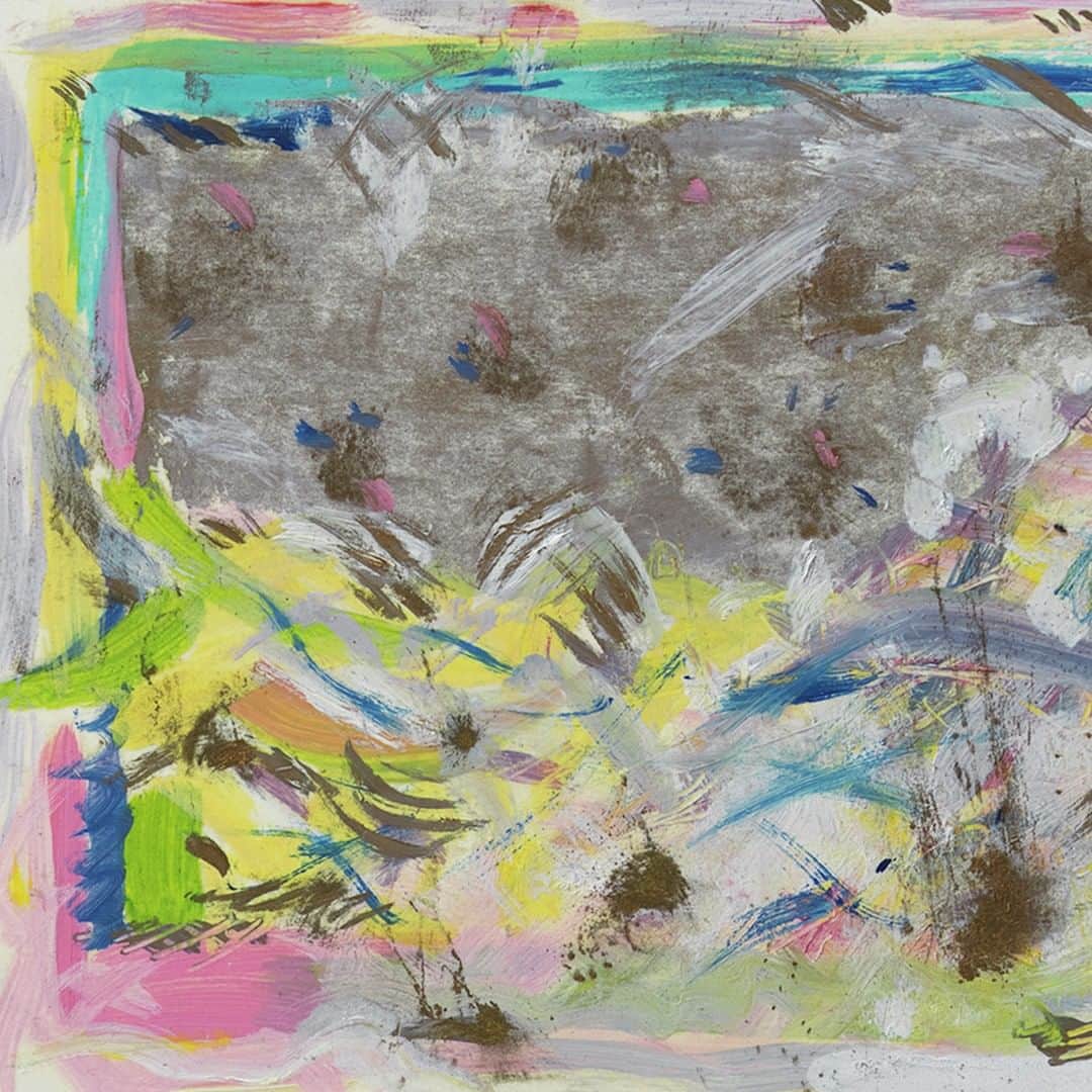 デビッドヤーマンのインスタグラム：「Painter’s palette. An array of vivid colors merge together in this work by Sybil Yurman, evoking memories of brighter summer days. #DavidYurman #DYRoadTrip 🖼: Untitled, mixed media by Sybil Yurman」