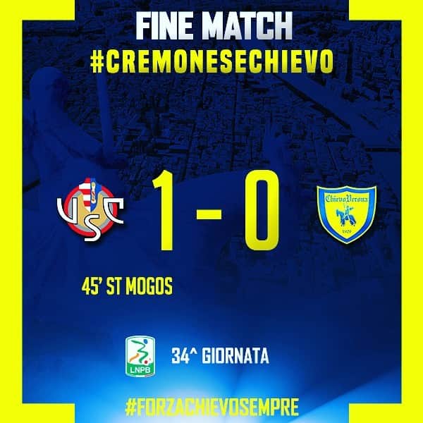 ACキエーヴォ・ヴェローナさんのインスタグラム写真 - (ACキエーヴォ・ヴェローナInstagram)「Fine match #CremoneseChievo 1️⃣-0️⃣ #seriebkt #calcio #chievo #chievoverona #forzachievosempre」7月14日 5時55分 - acchievoverona