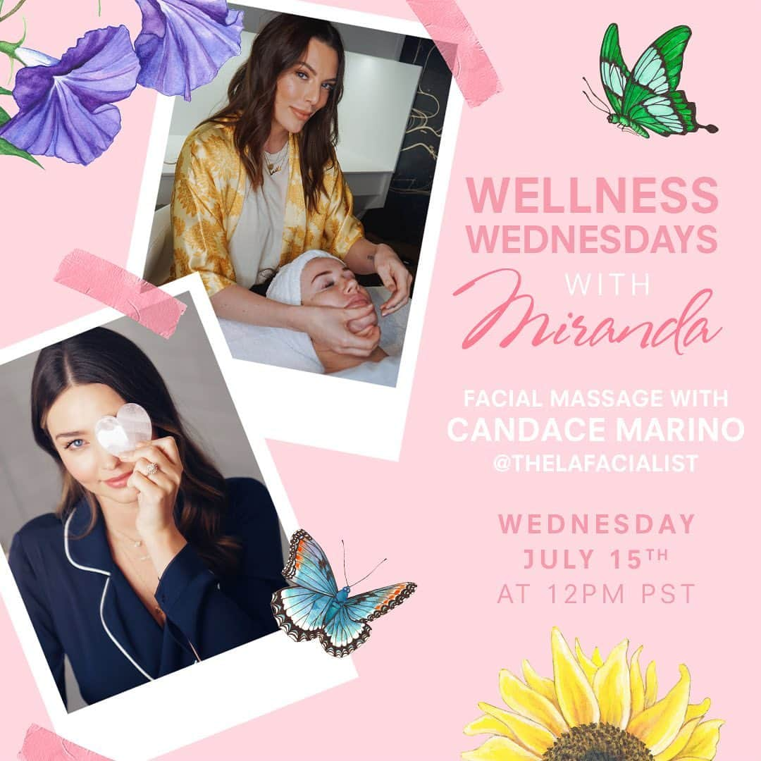 ミランダ・カーさんのインスタグラム写真 - (ミランダ・カーInstagram)「So excited to have Candace Marino @thelafacialist on Wellness Wednesday to do a facial massage with us 🥰 Tune in live at 12pm PT tomorrow to learn some of her facial massage secrets and gua sha techniques ✨🧖‍♀️ ✨ Come join us and learn how to sculpt, lift, and make your skin glow 💖」7月14日 22時31分 - mirandakerr