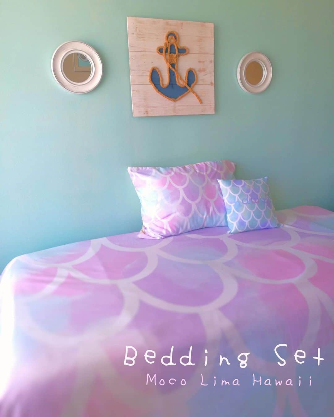 Moco Lima Hawaiiさんのインスタグラム写真 - (Moco Lima HawaiiInstagram)「New* MLH Bedding Set  大変長らくお待たせ致しました💦💦 モコリマハワイオリジナル布団カバー&枕カバー2枚セット販売開始致しました♡  サイズはツイン、クイーン、キングよりお選び頂けます。詳しくはmocolimahawaii.comご覧くださいませ。  #bedding#beddingset#mocolima#hawaii#original#mermaid#mydesign#pink#purple#blue#green#mermaidlife#mermaid#bedroomdecor#bedroom#relxing#relax#sleepgood#sweetdreams#alohamyhome#ベッドルーム#布団カバー#枕カバー#ハワイ#モコリマハワイ#オリジナル#販売開始」7月14日 14時07分 - mocolimahawaii