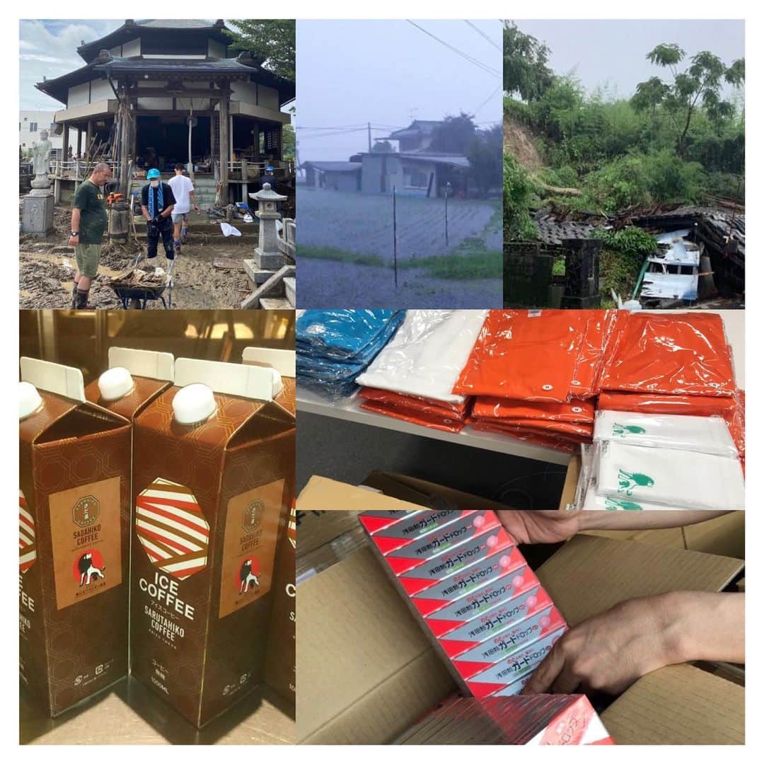 さだまさしさんのインスタグラム写真 - (さだまさしInstagram)「みなさん頑張れ❣️ 「風に立つライオン基金」より熊本県人吉市に支援物資（アルコール、Ｔシャツ、タオル等）到着しました。 浅田飴さん、猿田彦珈琲さん、沢山にご支援ありがとうございます。 これからも応援して行きます。 . #風に立つライオン基金 #令和2年7月豪雨  #浅田飴 #猿田彦珈琲  #カーコンビニ倶楽部  #さだまさし #sadamasashi #ボンドアンドジャスティス」7月14日 16時44分 - sada_masashi