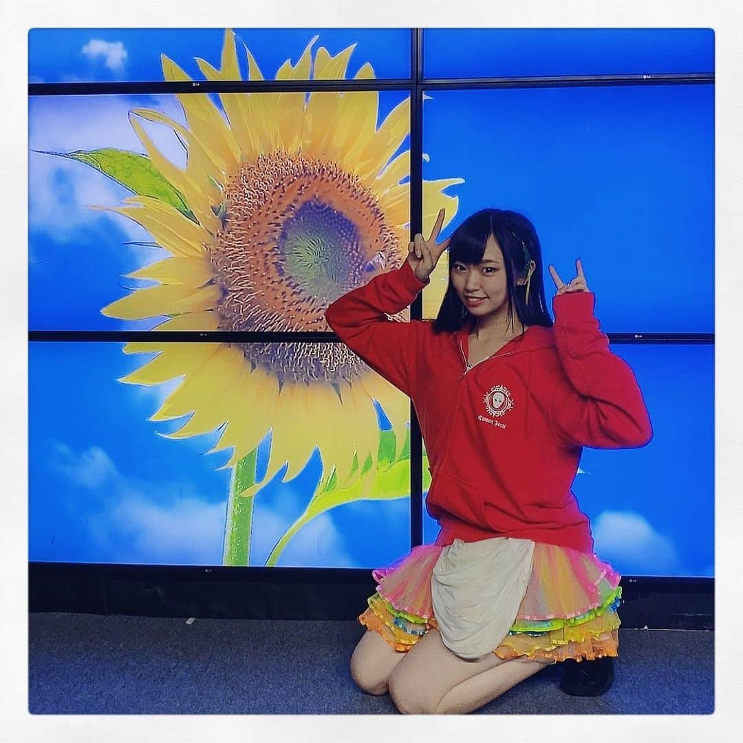 暁成実のインスタグラム：「・ 🌻🌻🌻 ・ ・ ・  #仮面女子候補生WEST #暁成実 #大阪 #地下アイドル #仮面女子シアター #ひまわりの日 #followｍe」