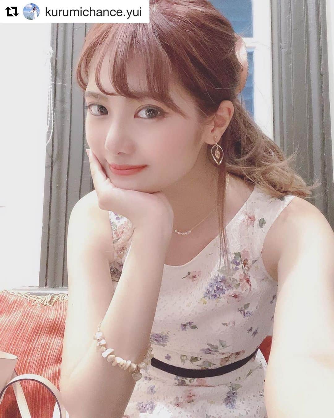 のインスタグラム：「フラワーブーケレースプリントワンピース💐 投稿ありがとうございます💓 ・・・  #Repost kurumichance.yui with @get_repost ・・・ 🥰 🌸 🎀 😌 昨日は涼しくて過ごしやすかったな〜☁️☀️ 異人館付近坂あるし歩き疲れたけど よく休めて復活した💕 🍡 😋 🍻 #自撮り #撮影会モデル #ポートレートモデル #関西サロモ #サロンモデル #サロモ #関西サロンモデル #大阪 #portraitmodel #model #selfie #japan #japanesegirl #osaka」