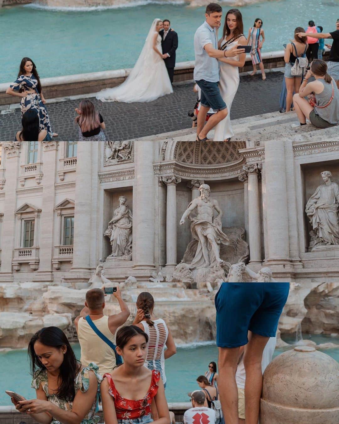 Putri Anindyaのインスタグラム：「Fontaine de Trevi at 6.30 am summertime//   “We are everyday robots on our phones In the process of getting home Looking like standing stones Out there on our own“  - Damon Albarn / Everyday Robots」