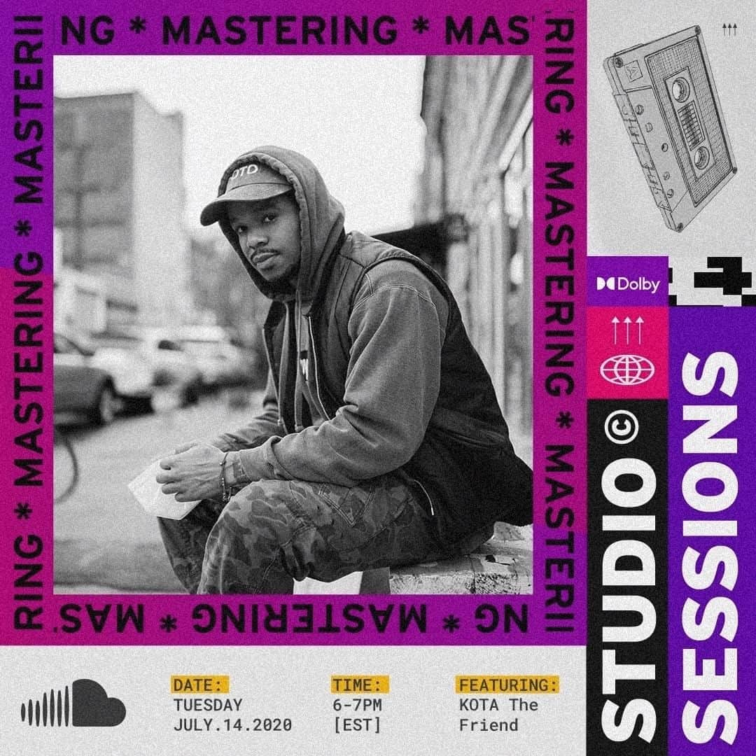 サウンドクラウドのインスタグラム：「Tune in @ 6PM ET on TWITCH  for our latest #StudioSessions: Mastering on SoundCloud, powered by @dolbylabs edition featuring @Kotathefriend.  Follow us on TWITCH so you don't miss it.   Link in bio.」