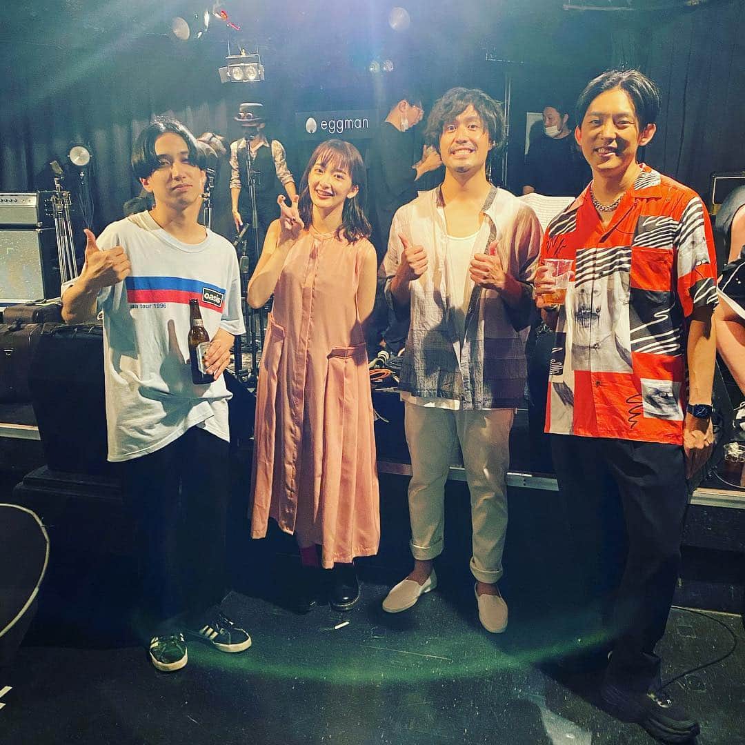 ISEKIのインスタグラム：「#シンガーの集い #eggman #クラウドファンディング参加者限定LIVE配信　#左から　#マカロニえんぴつ　#はっとりくん　#緑黄色社会　#長屋晴子さん　#KEN_THE _390くん　#みんな最高だった！　#ありがとうございました　 #シークレットだったので観れなかったみんな　#ごめんね🙏 #後ろにチラ見　#ex JUDY AND MARY #五十嵐公太さん」