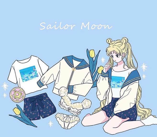 Sailor Moonさんのインスタグラム写真 - (Sailor MoonInstagram)「✨🌙 Super adorable Sailor Moon & Mini Moon room wear by @15nachi! I want the outfits!! 🌙✨  #sailormoon #セーラームーン #sailormoonart #fanart #art #fashion」7月15日 1時46分 - sailormoon_sc