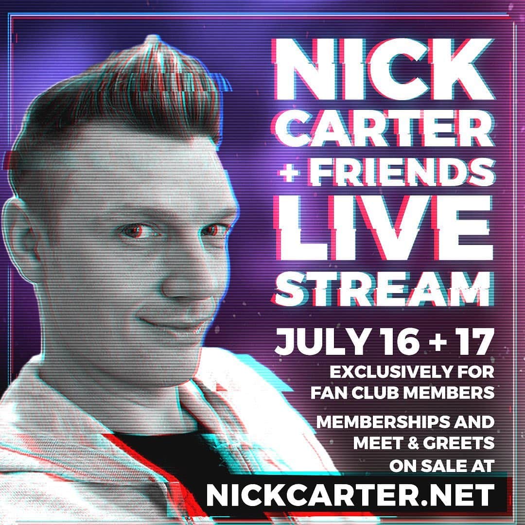 ニック・カーターさんのインスタグラム写真 - (ニック・カーターInstagram)「It’s been wayyy too long! I’m doing 2 live streams this week just for members of my fan club.. just like the old days 🙂 This time, I’ll also be doing a few virtual meet & greets! Get all the info at nickcarter.net and I’ll see you soon!  #nickssummerstreams」7月15日 2時49分 - nickcarter