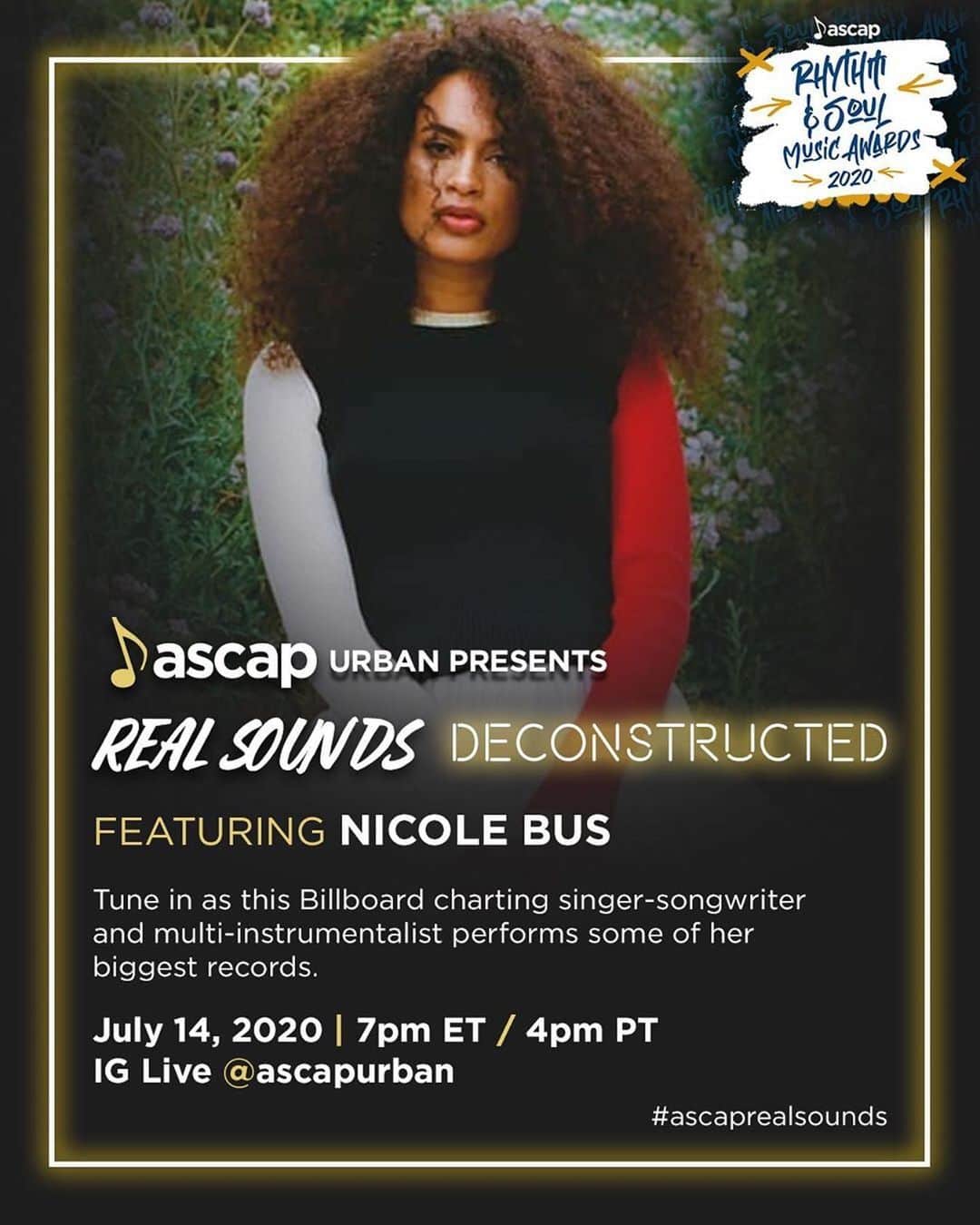 ASCAPさんのインスタグラム写真 - (ASCAPInstagram)「To kick off the 2020 ASCAP Rhythm & Soul Virtual Awards this week, #ASCAPAwards winner @thenicolebus will perform and DECONSTRUCT some of her biggest records. Be sure to tune in  to @ascapurban’s IG LIVE today, July 14th at 7pm ET/4pm PT! 🎶  #ascaprhythmandsoulawards #ascaprealsounds」7月15日 2時51分 - ascap