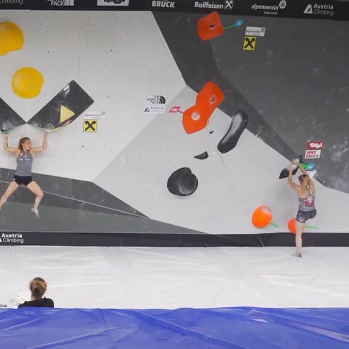 ジェシカ・ピルツのインスタグラム：「The second round of the Austrian Summer Series starts tomorrow! So excited to climb on the comp wall again 🙌 Video of last week‘s semifinals 📽 @redbull @thenorthface @scarpaspa @sporthilfe.at @sportlandnoe @heeressportzentrum」