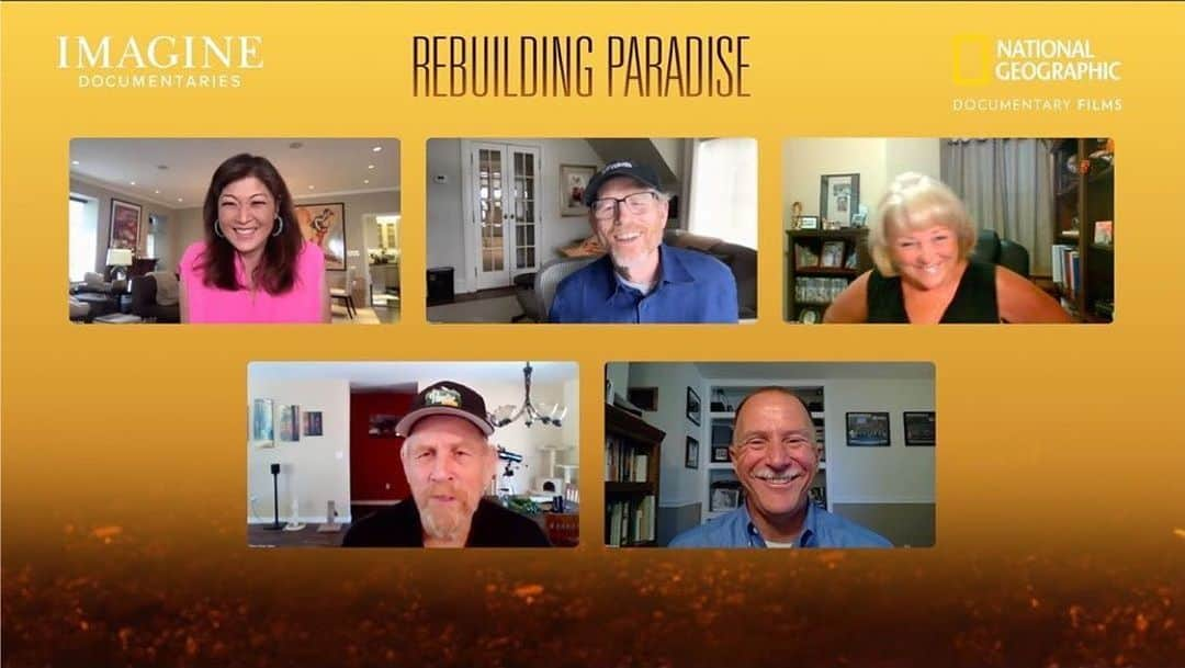 ロン・ハワードさんのインスタグラム写真 - (ロン・ハワードInstagram)「Repost from @rebuildingparadisefilm • Thanks to all who attended the virtual premiere of #RebuildingParadise Sunday night, including our esteemed panelists @realronhoward, Woody Culleton, Michelle John, Ken Pimlott and the amazing @jujuchangabc for the heartfelt discussion after the film.  Look for it in select theaters July 31.」7月15日 3時38分 - realronhoward