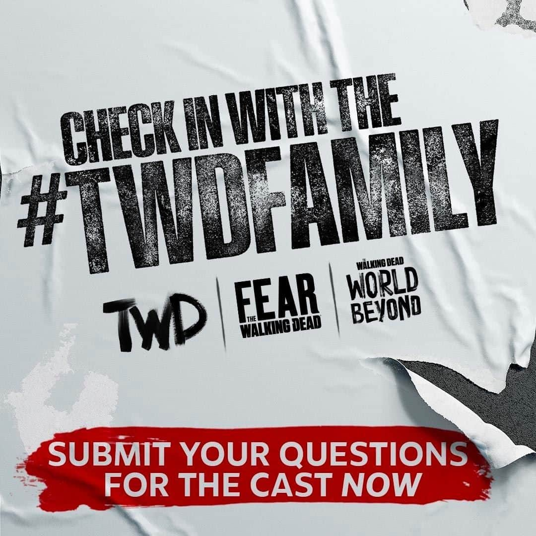 The Walking Deadさんのインスタグラム写真 - (The Walking DeadInstagram)「We know a little bit about the Apocalypse, ask the cast anything about what being a part of the #TWDFamily means to them right now.   Send us your question and it may be featured during a special Q&A.」7月15日 5時31分 - amcthewalkingdead