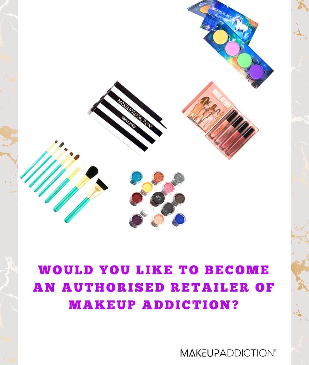 Makeup Addiction Cosmeticsさんのインスタグラム写真 - (Makeup Addiction CosmeticsInstagram)「To become an authorised retailer of Makeup Addiction, Email us on info@makeupaddictioncosmetics.com. We currently have over 40 retailers in 27 countries worldwide. 🌏 The list of authorised retailers is on our website under global retailers. Do not purchase from anyone else as we have been aware of duplicates now! 🧐 #makeupaddictioncosmetics #makeupaddiction #authorisedstockists #authorisedretailer」7月15日 16時49分 - makeupaddictioncosmetics